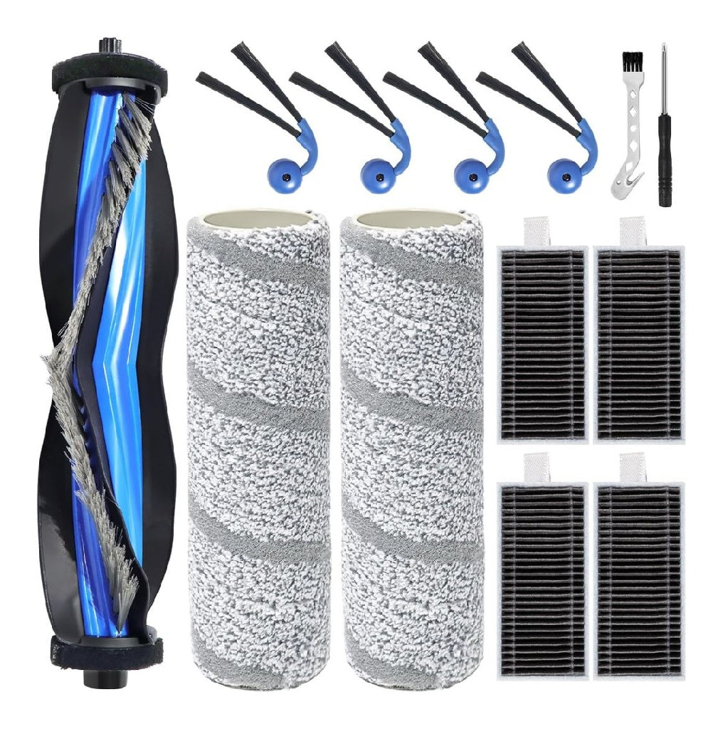 pour Ecovacs Accessoires Deebot X11 OmniCyclone/X11 Pro Omni/X11 Pro/X11/X9 Pro Omni/T80S Omni piece de substitut pour aspirateur1 brosse principale2 Brosse rotative4 brosses laterales4 filtres