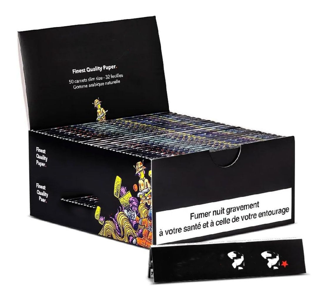 a Feuille SENSKY Rouler Slim Boite de 50 carnets de 32 Feuilles Longues Papier a Rouler Premium avec Feuille de Garantie Feuille Blanche du 110 mm avec Filigrane